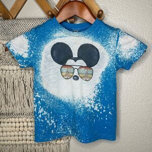 Blue Acid Wash Mickey Mouse Tee (3T)